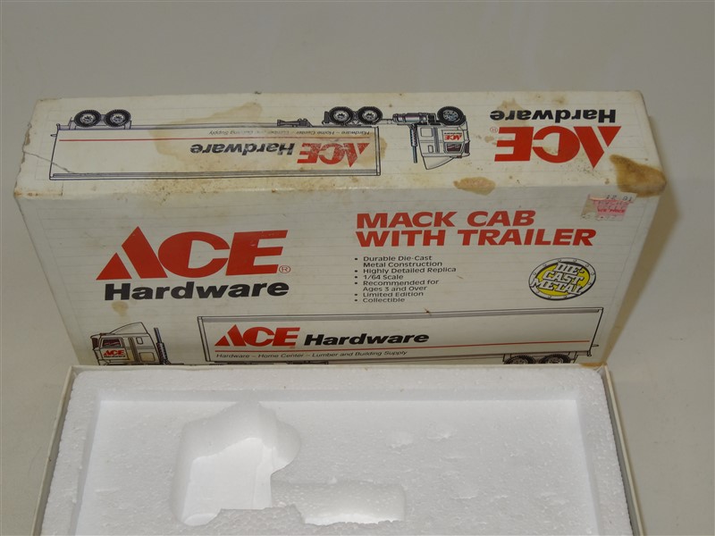ERTL 1990 ACE HARDWARE DIECAST MACK TRUCK TRAILER Limited